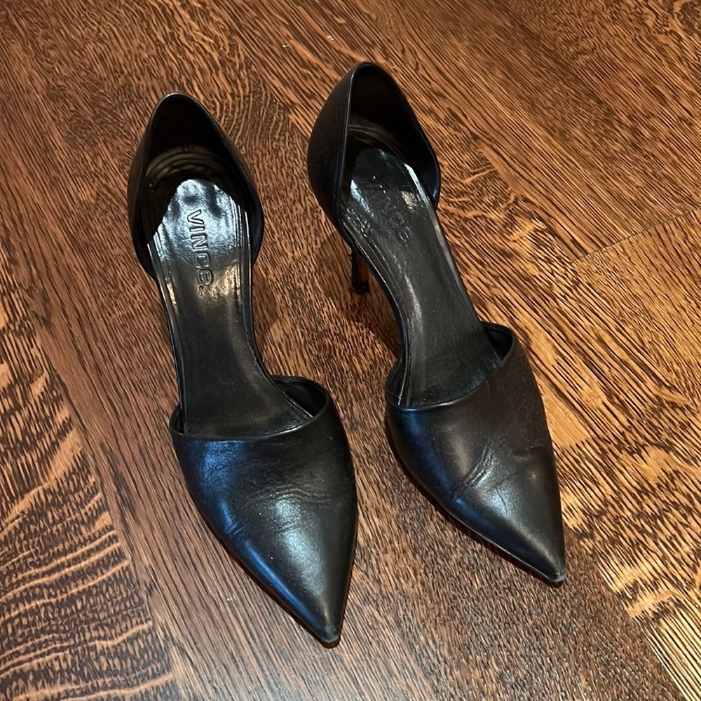 Vince Black Leather heels Size 7.5 M